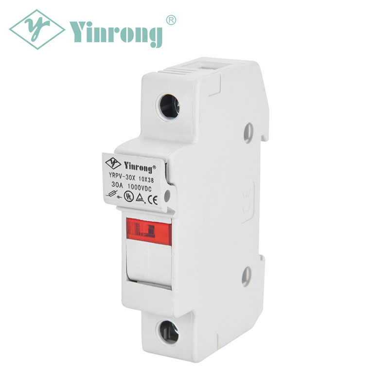 1000VDC 30A 10×38mm سولر PV DIN ریل فیوز ہولڈر اشارے کی روشنی کے ساتھ