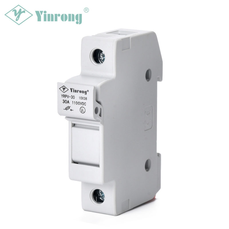 1100VDC 30A 10×38mm سولر PV DIN ریل فیوز ہولڈر