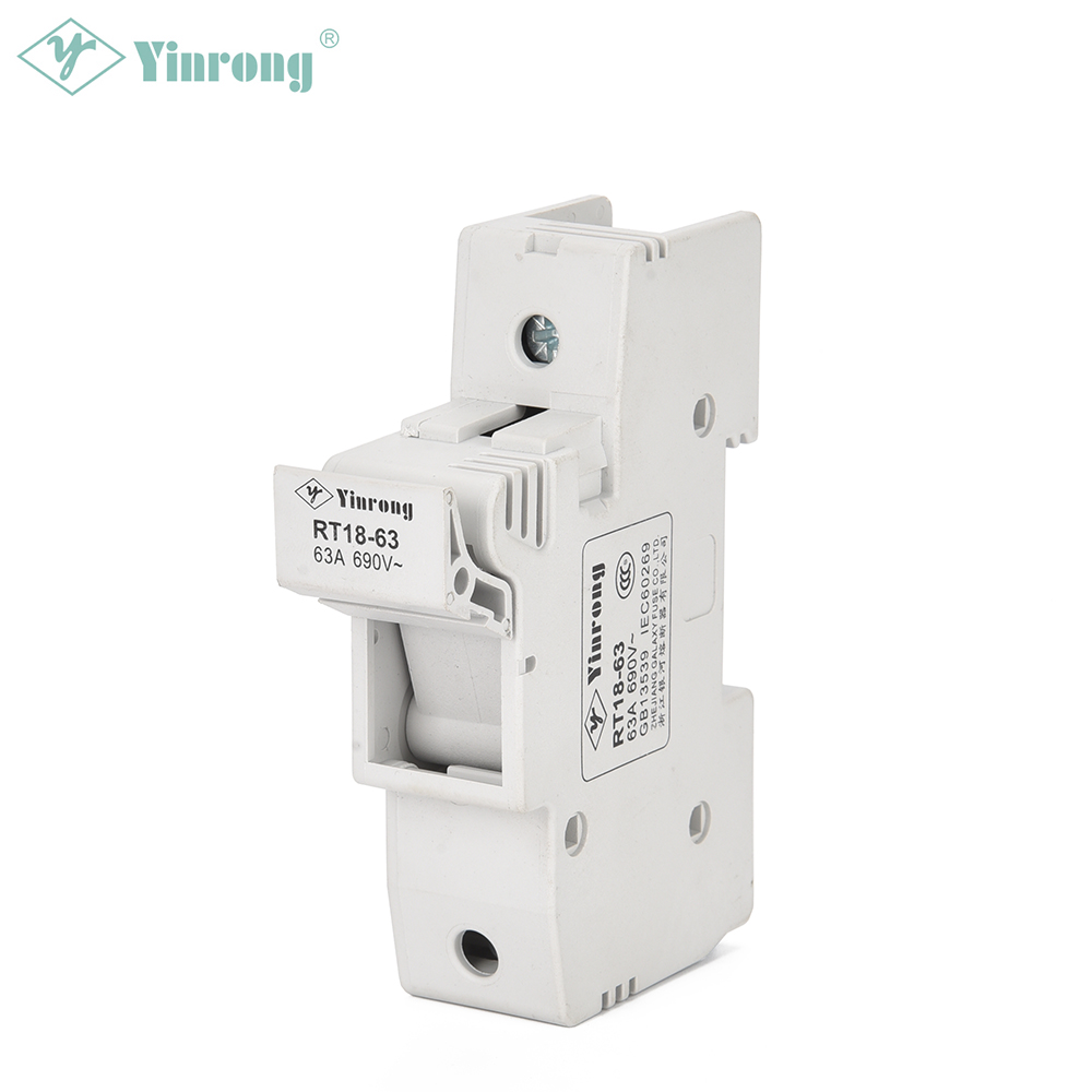 500VAC 63A 14×51mm DIN ریل فیوز ہولڈر